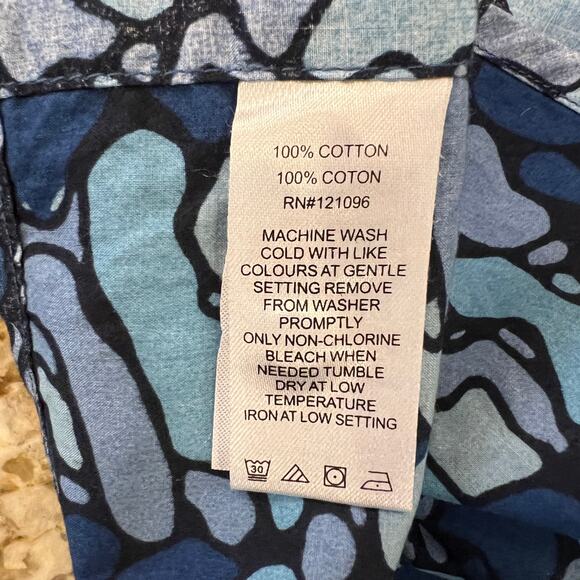 Michael Bastian Men's Blue Geometric Print Button Down Shirt - SIZE L - Picture 7 of 9